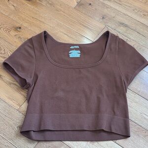 Target Brown Crop Top. Soft and stretchy fabric